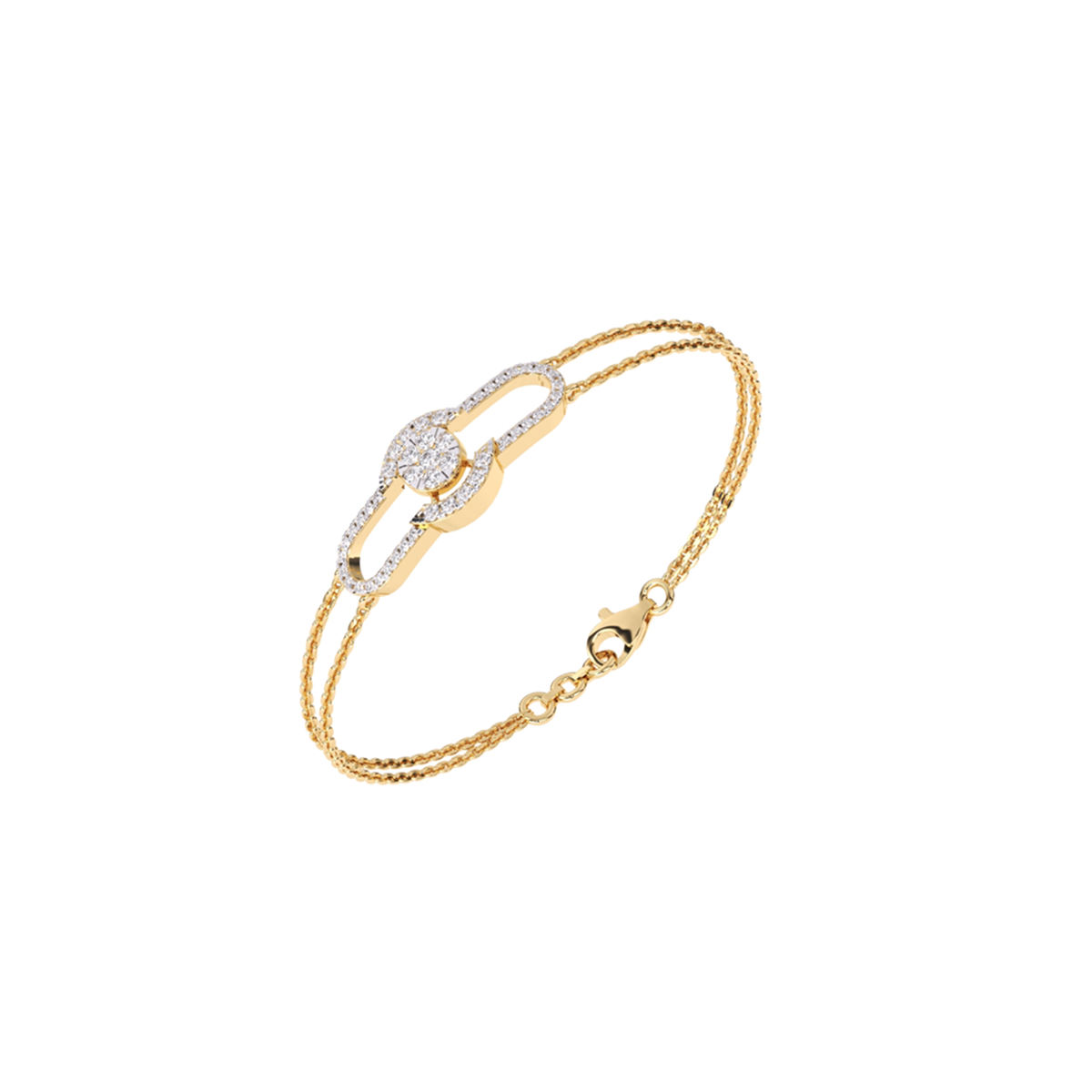 14K Rose Gold Trendy Lab Grown Diamond Bracelet